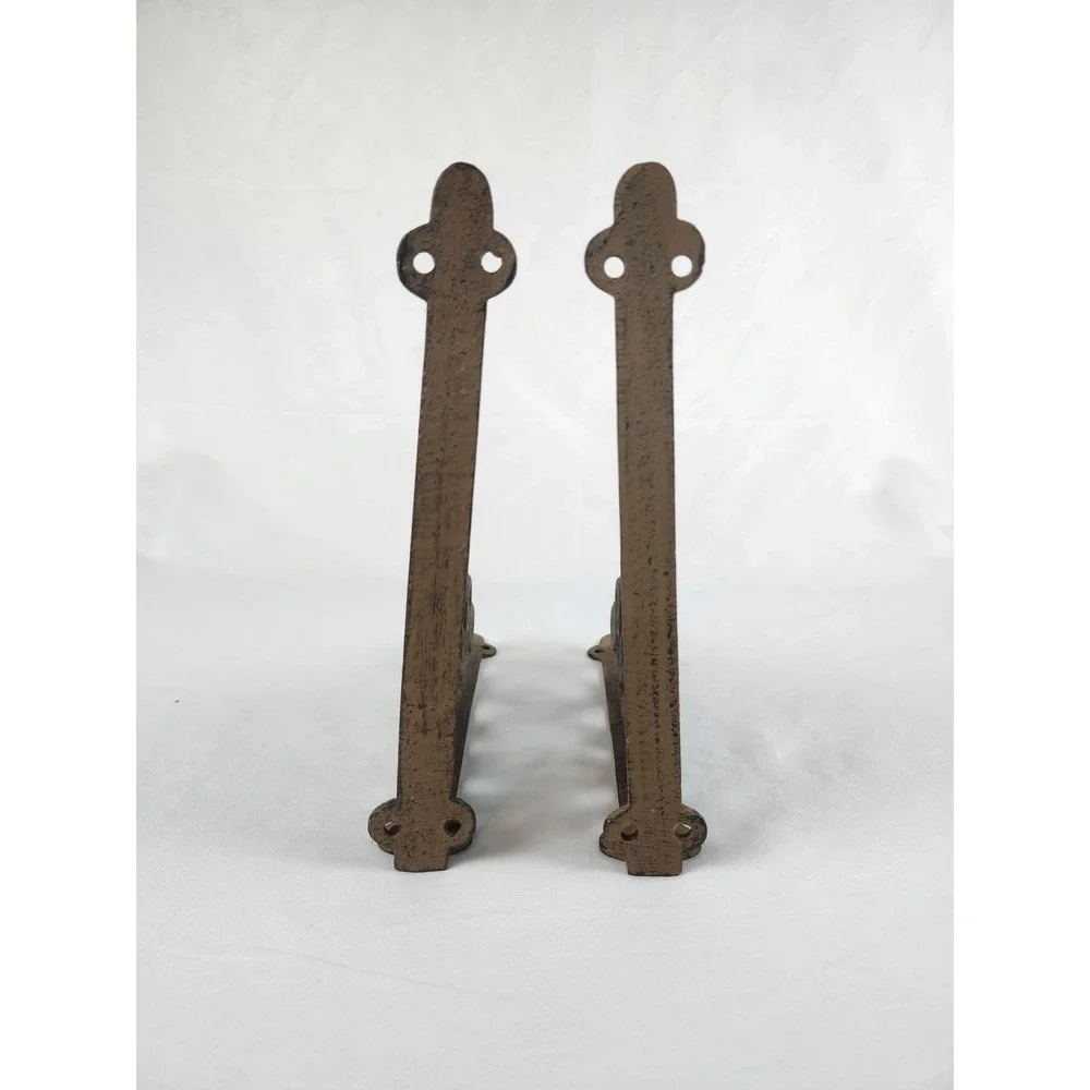 Pair Cast Iron Corbels Shelf Brackets 10x10 Victorian Scroll Rustic Farmhouse